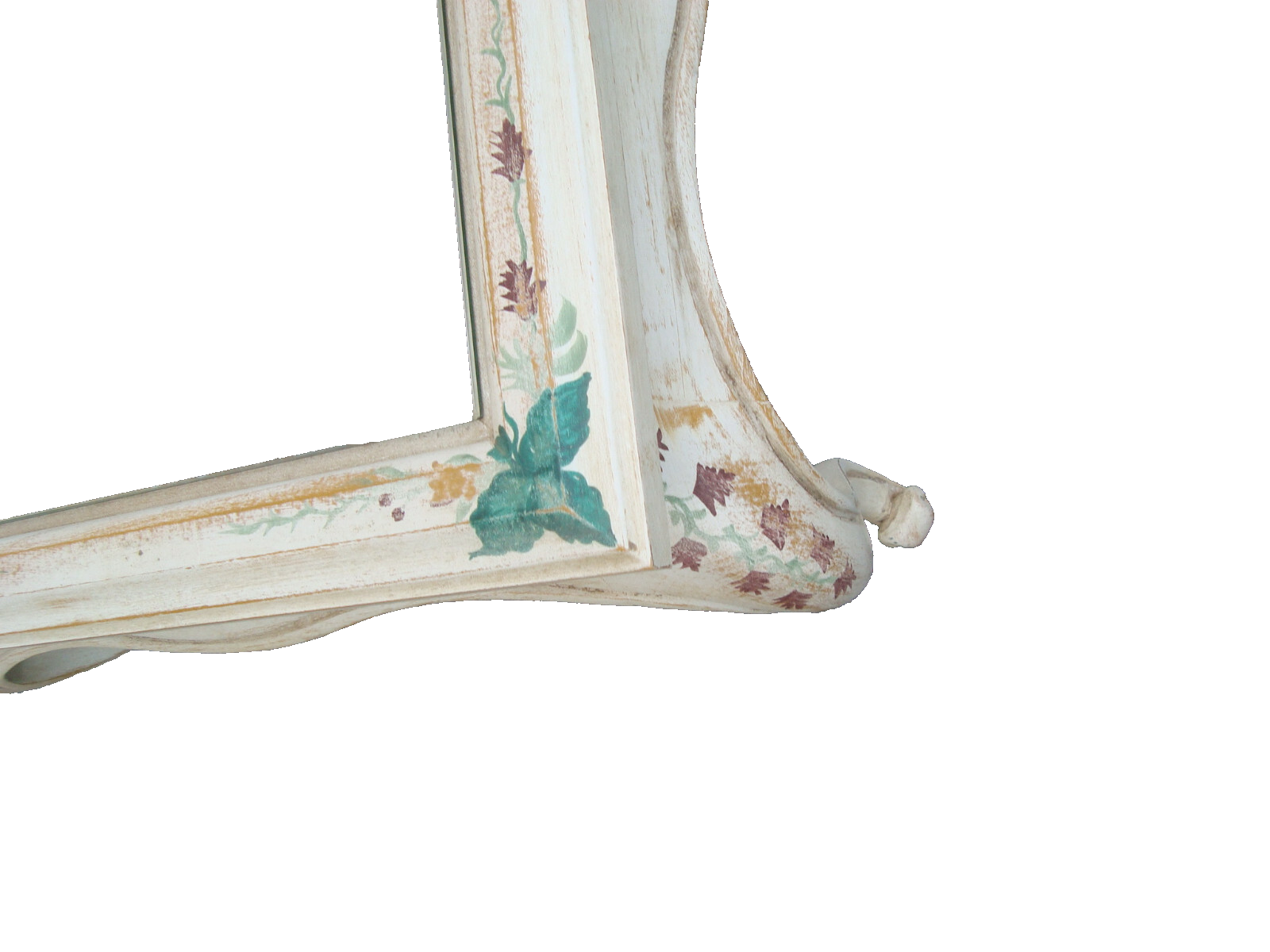 61856   Pair Glass Top Custom Hand Painted  Decorator Coffee Table Nightstands