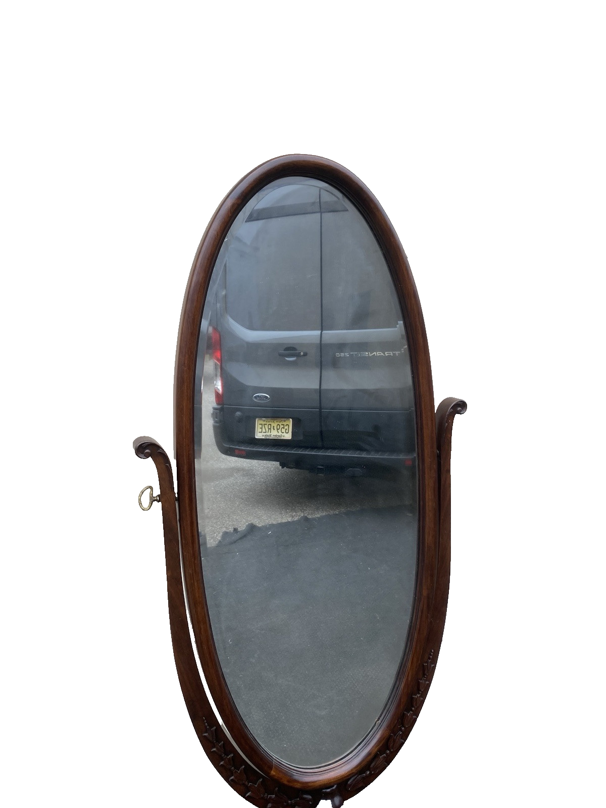 66367 Chevel Antique Mahogany Dressing Mirror w/ Claw Feet