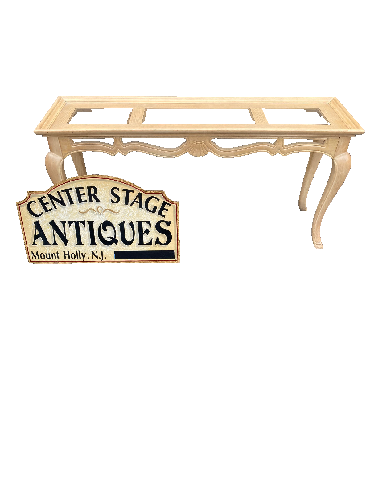 64557 Romantic Shabby Modern Console Hall Table Stand Glass Inserts