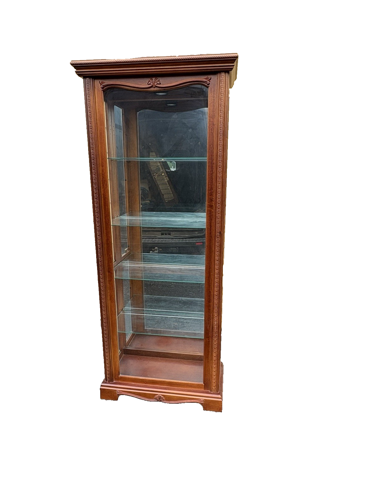 66688 Fancy 4 Door Side Loading  Mahogany Curio China Cabinet