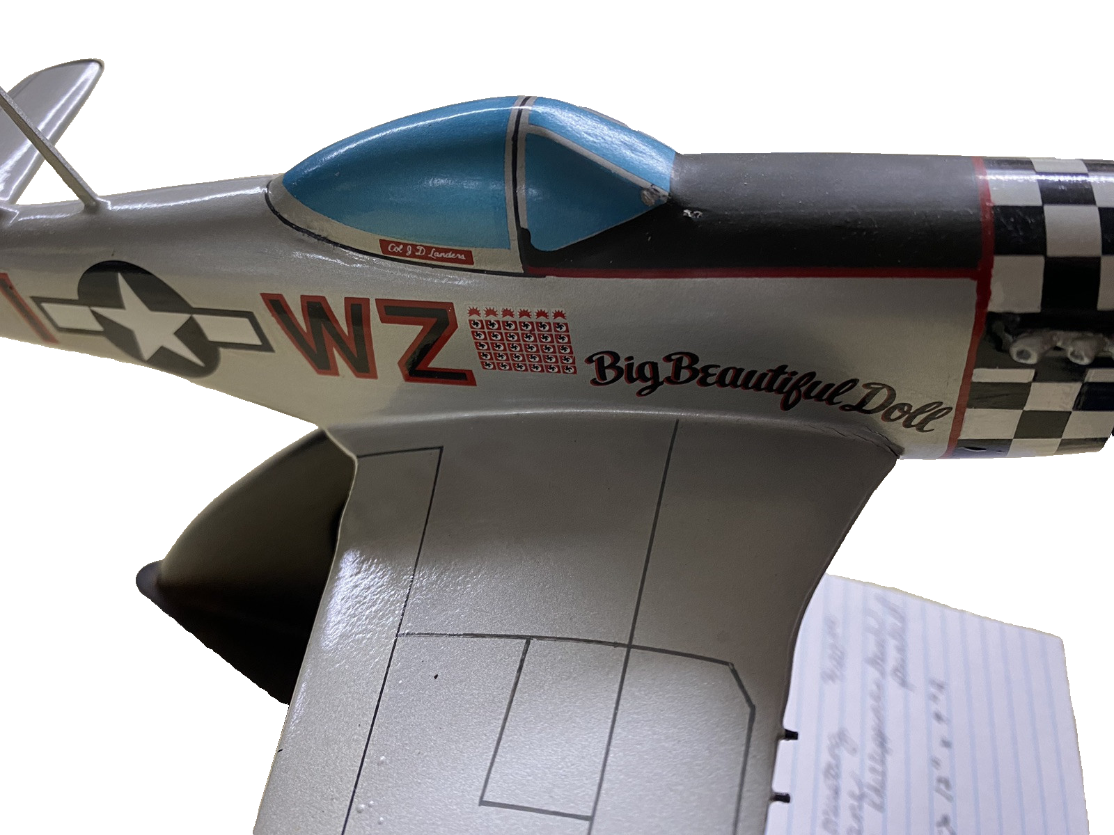 ES 221:  PS -51 D Mustang  Airplane  Scale 1/32 Big Beautiful Doll   14 1/2 Wing
