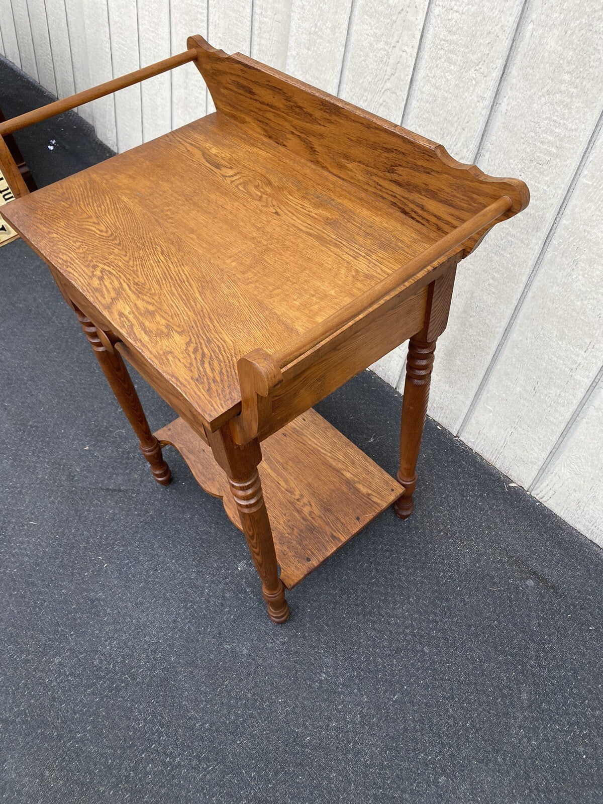 66326 Antique Oak Nightstand End Table Stand