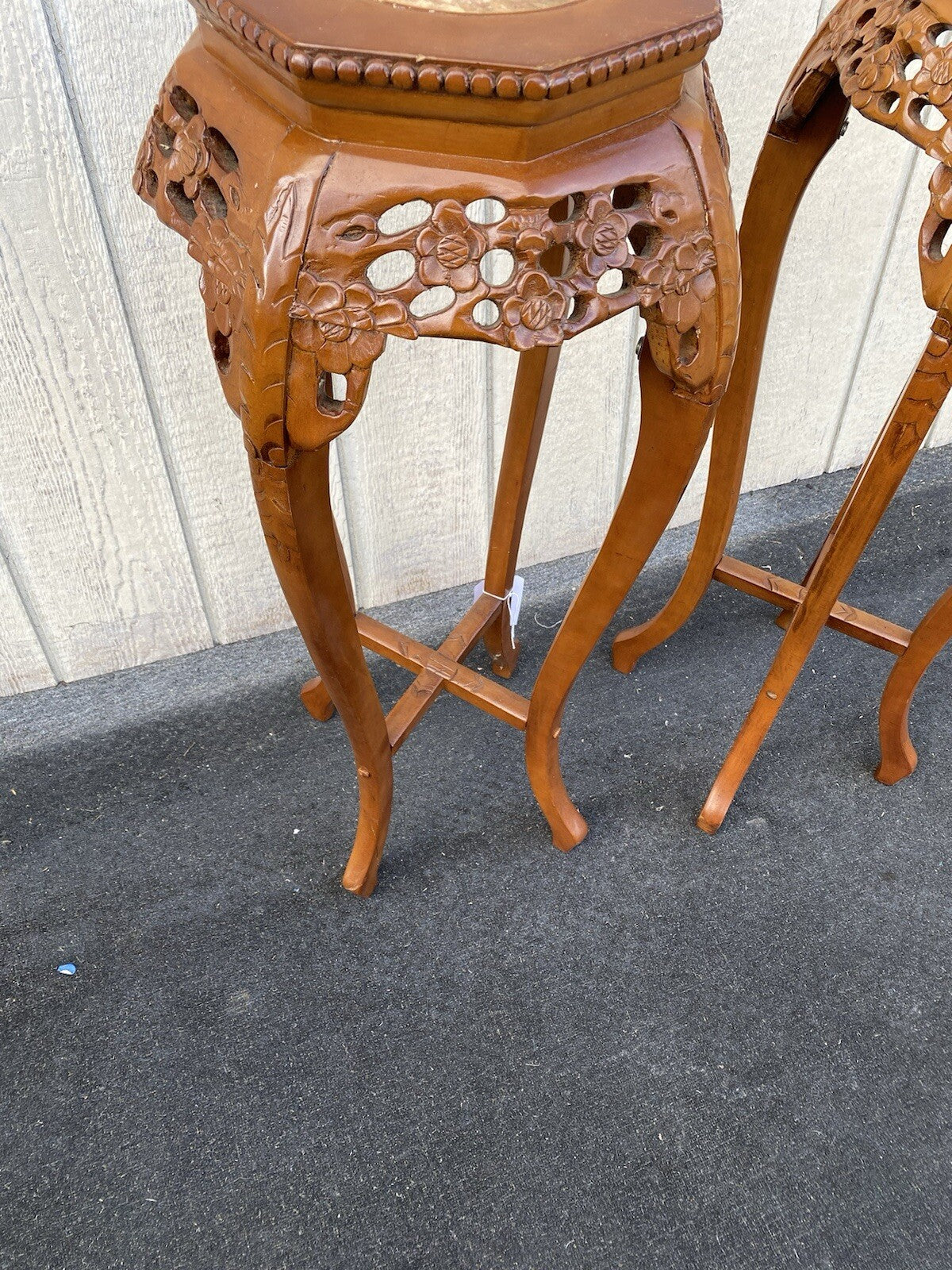 65413 PAIR Oriental Plant Pedastal Stand s Table s