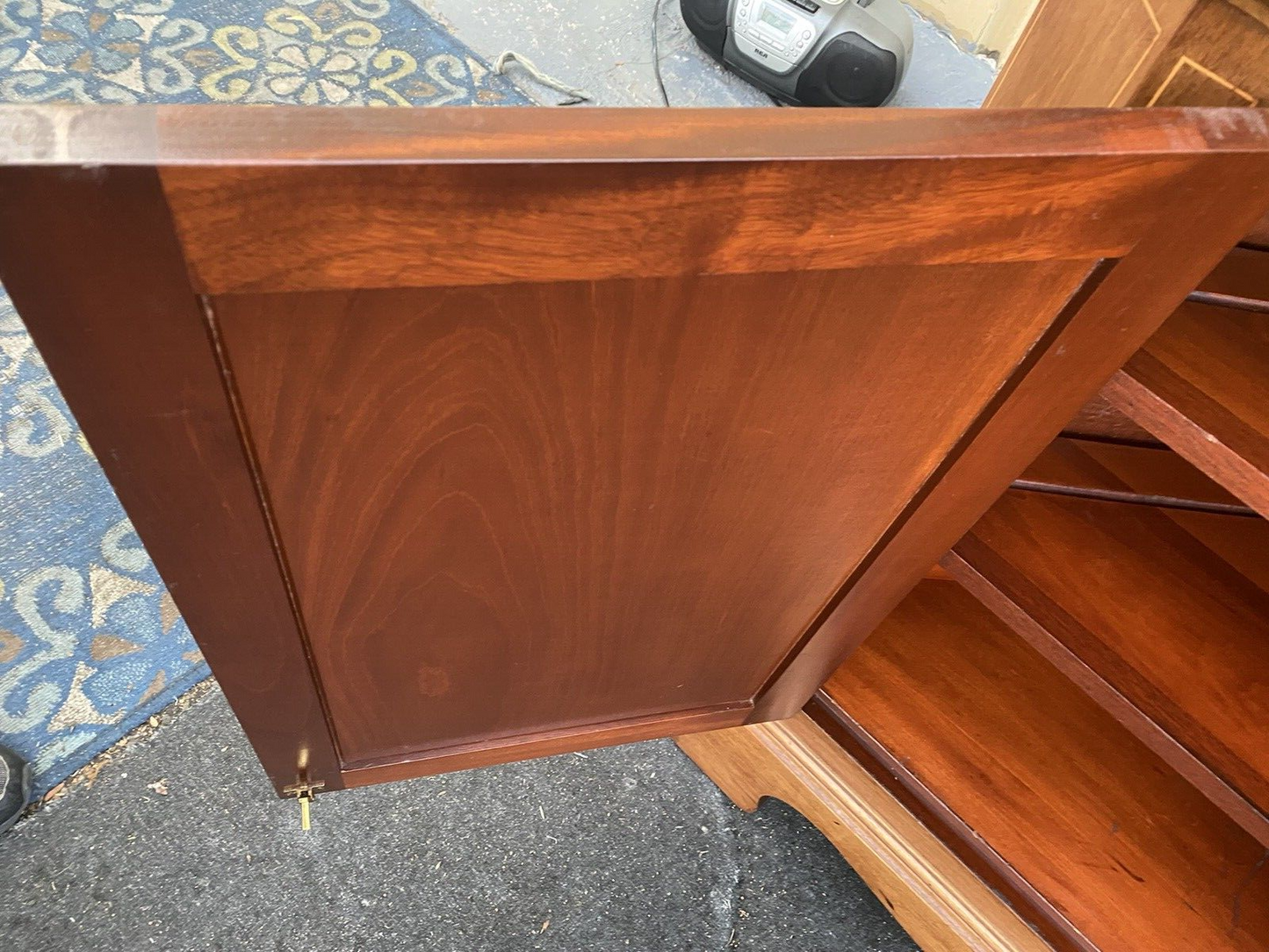 66078 Custom Hand Made Inlaid Corner China Cabinet