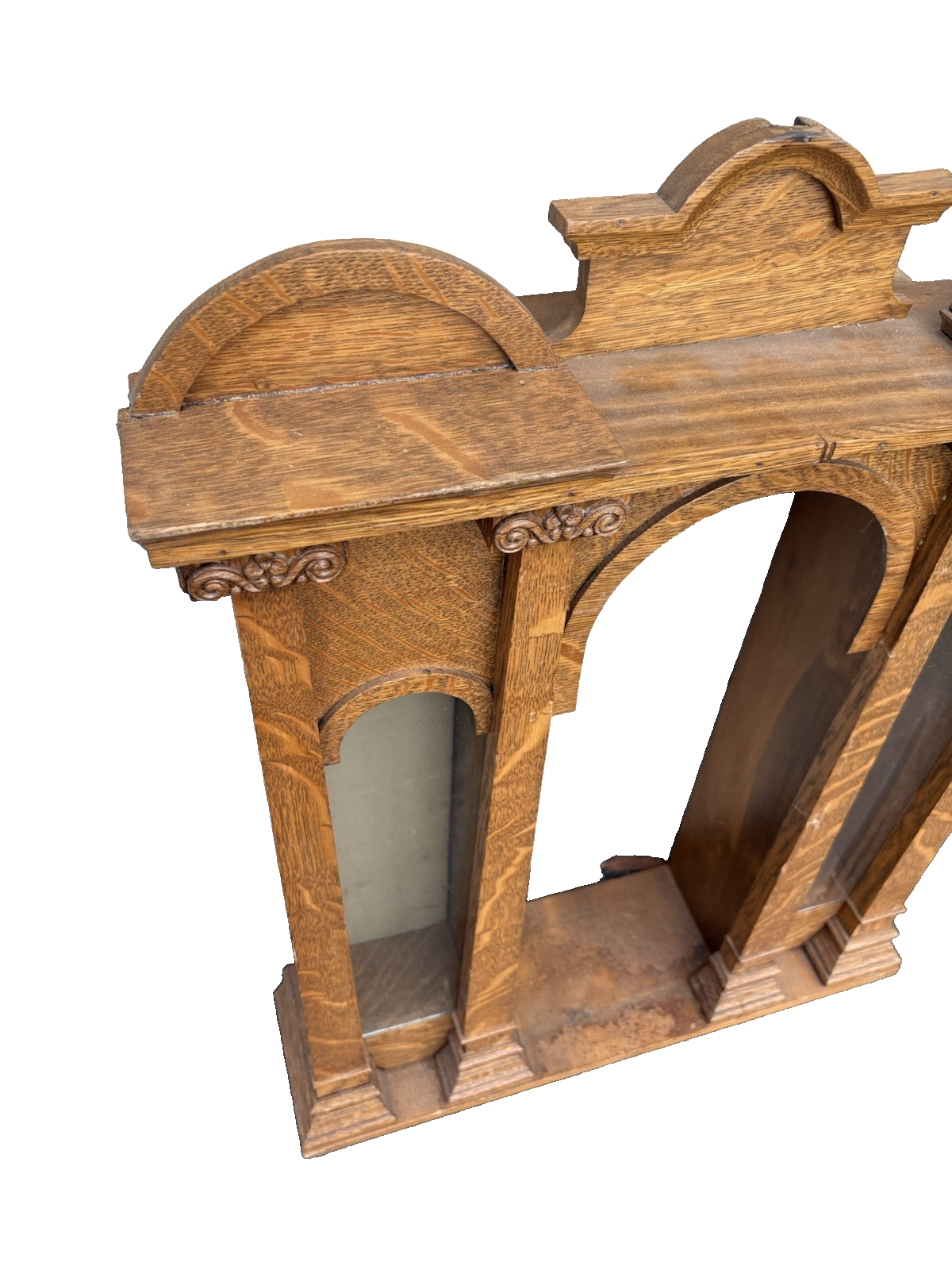 00001 Antique Oak Whatnot Wall Shelf Curio
