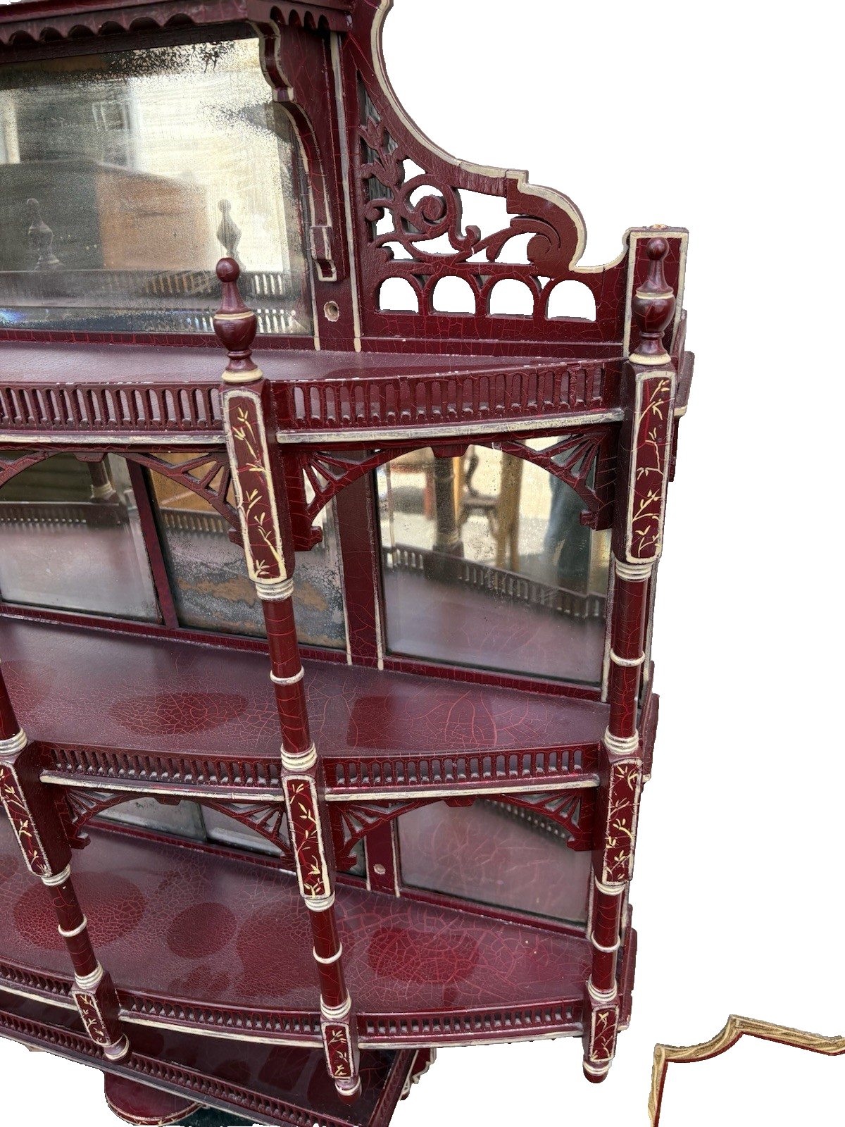 66842 Custom Hand Painted Victorian Whatnot Curio Wall Shelf