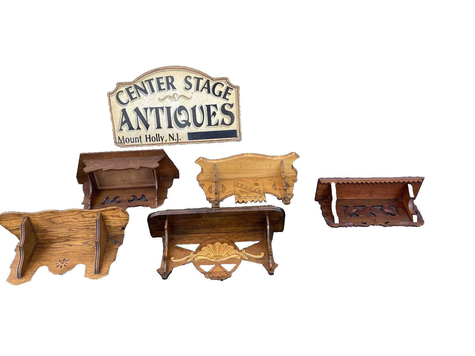 66005 Antique Victorian Oak Whatnot Wall Shelf Mantle Clock Shelf