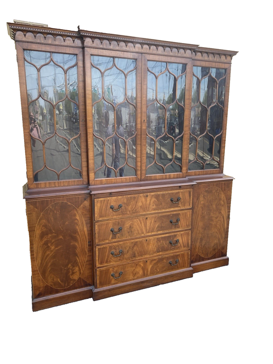 66586   QUALITY Inlaid Sacks MARLBORO MANOR  Breakfront China Cabinet