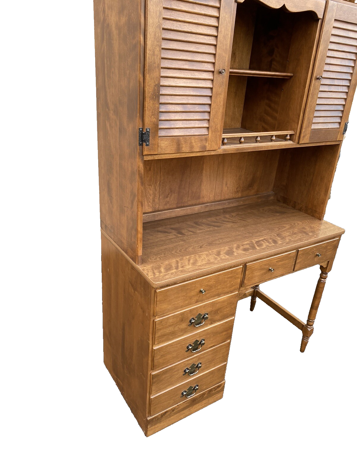 66124 ETHAN ALLEN Desk w/ Bookcase Top