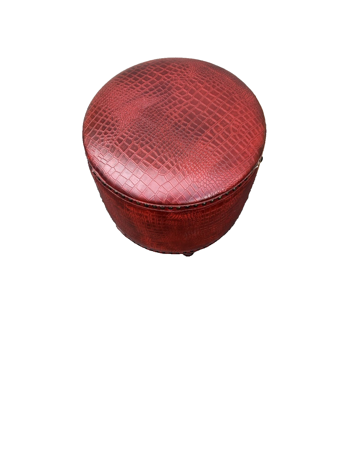 66940 LEATHER ??? Footstool Ottoman Stool