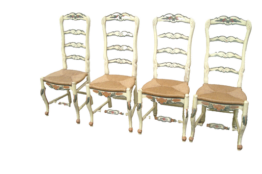 61073   Set 4 Rustic Primitive Decorator  Dining Room Chairs 