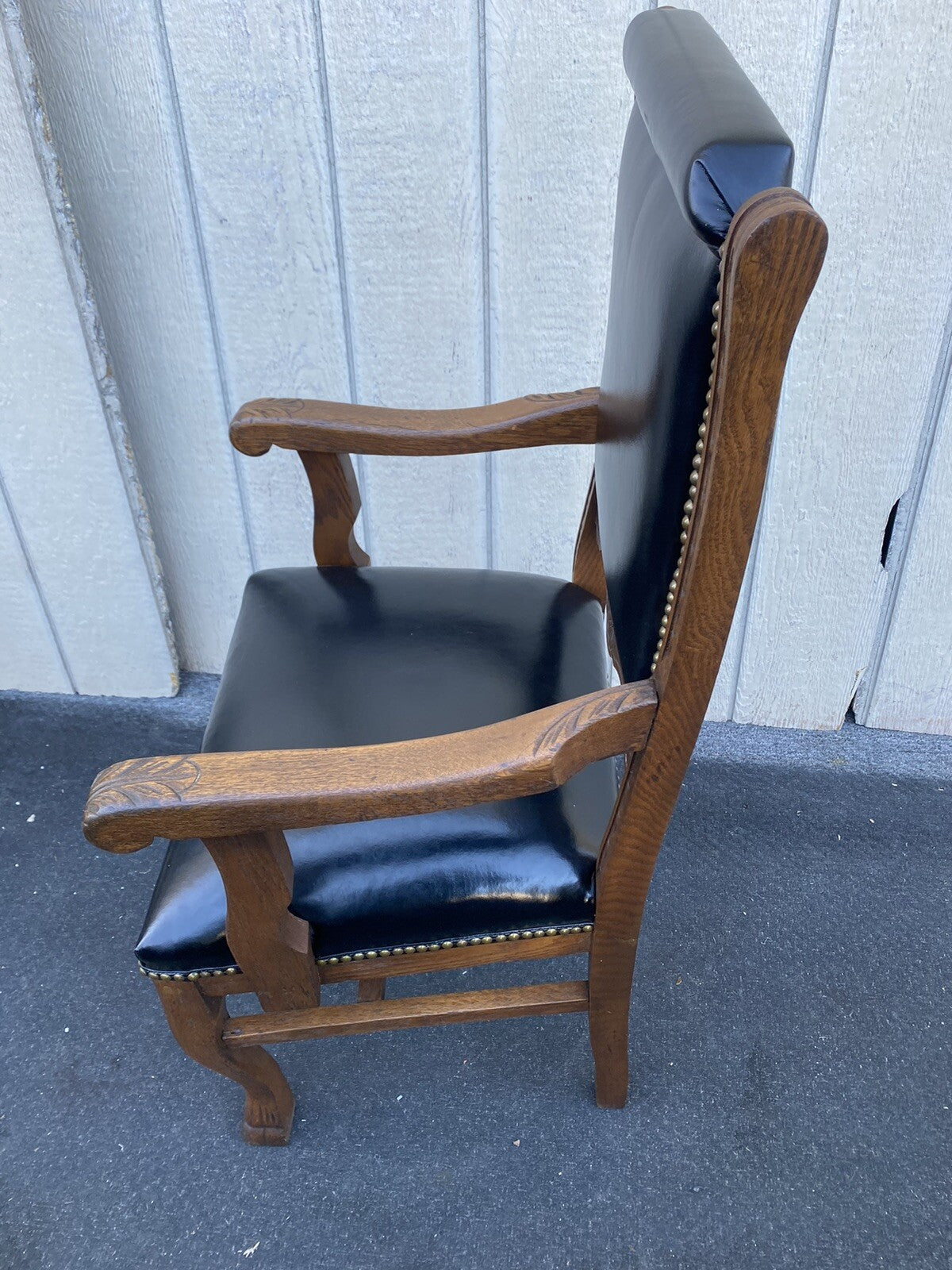 66265 Pair Antique Oak Armchair Dining Chair s
