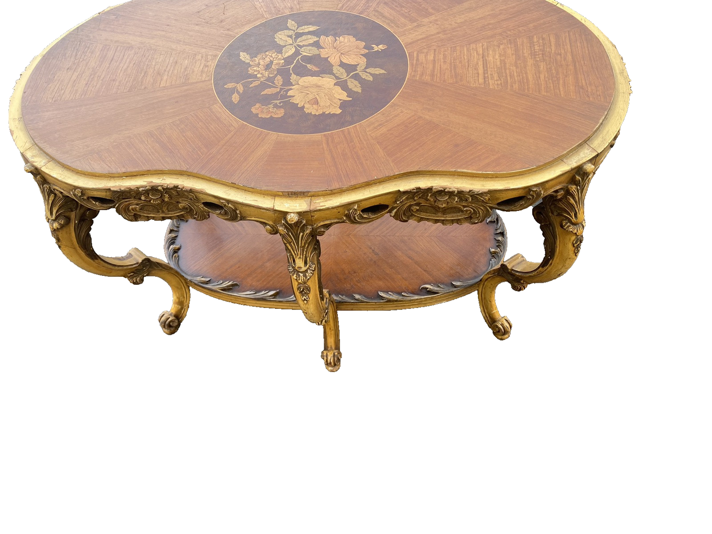 65653   Decorator Antique Tray Top Coffee Table Stand