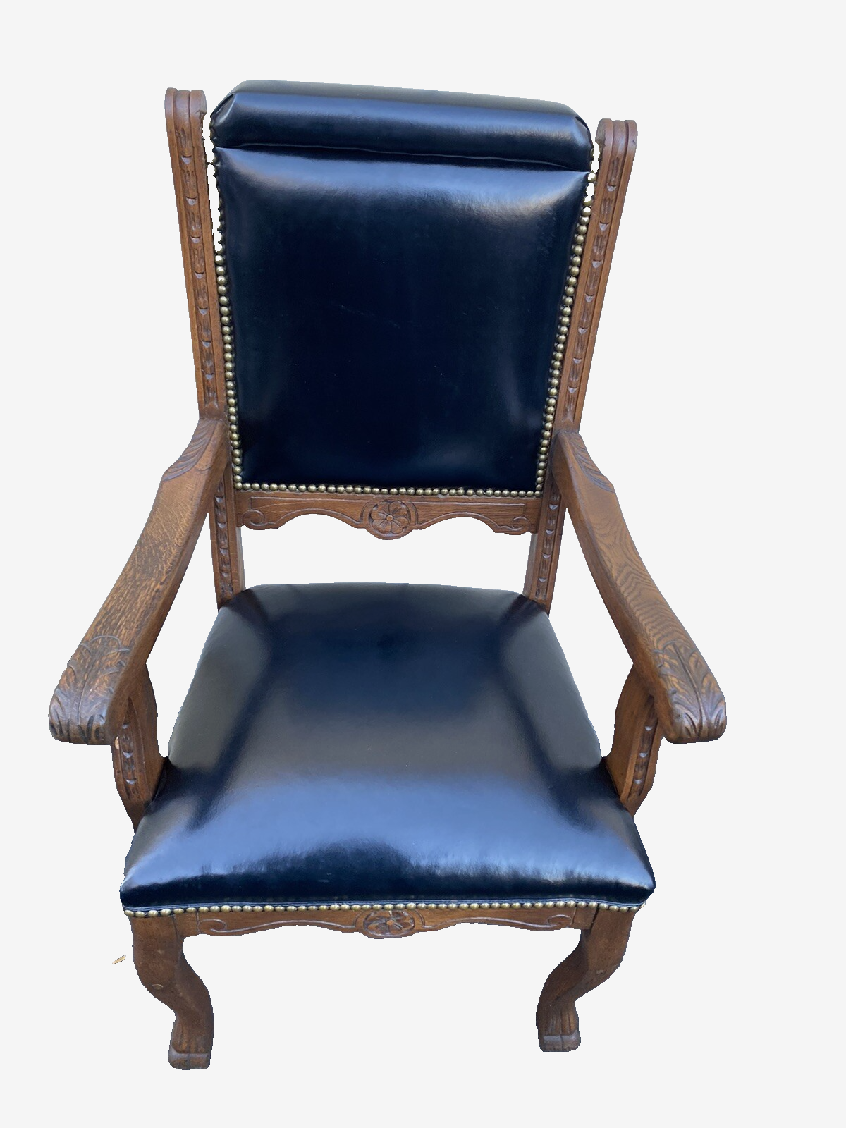 66265 Pair Antique Oak Armchair Dining Chair s