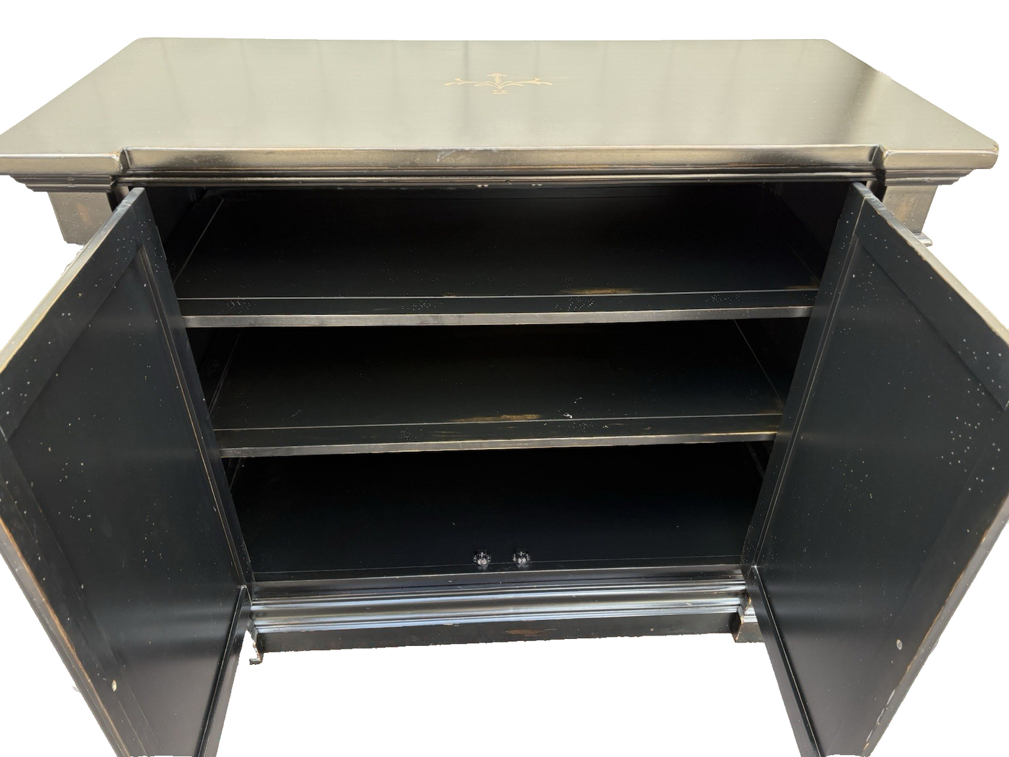 66991 Decorator Stenciled Storage Cabinet Sideboard Buffet Liquor Cabinet