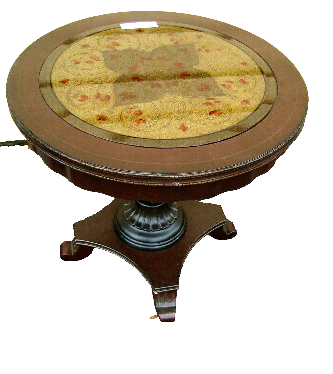 60425  Glass Top Lamp Table Nightstand Stand