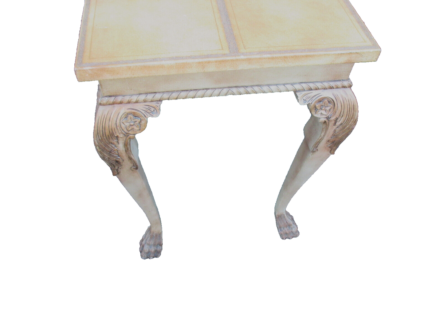 63923 Leather Top Decorator Console Hall Table Sideboard Server