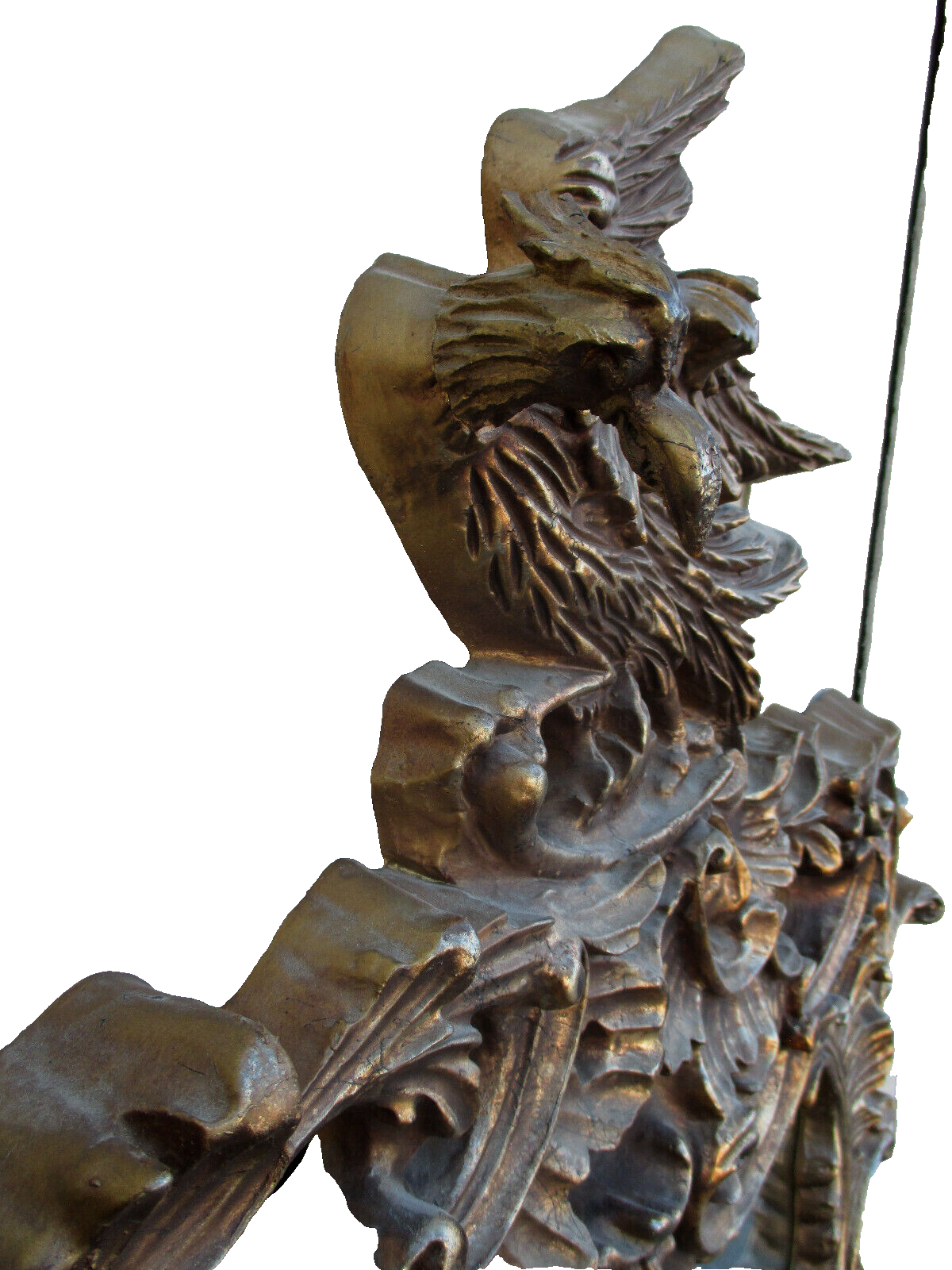 62412 Large Fancy Decorator Mirror with Dragon Bird Figure