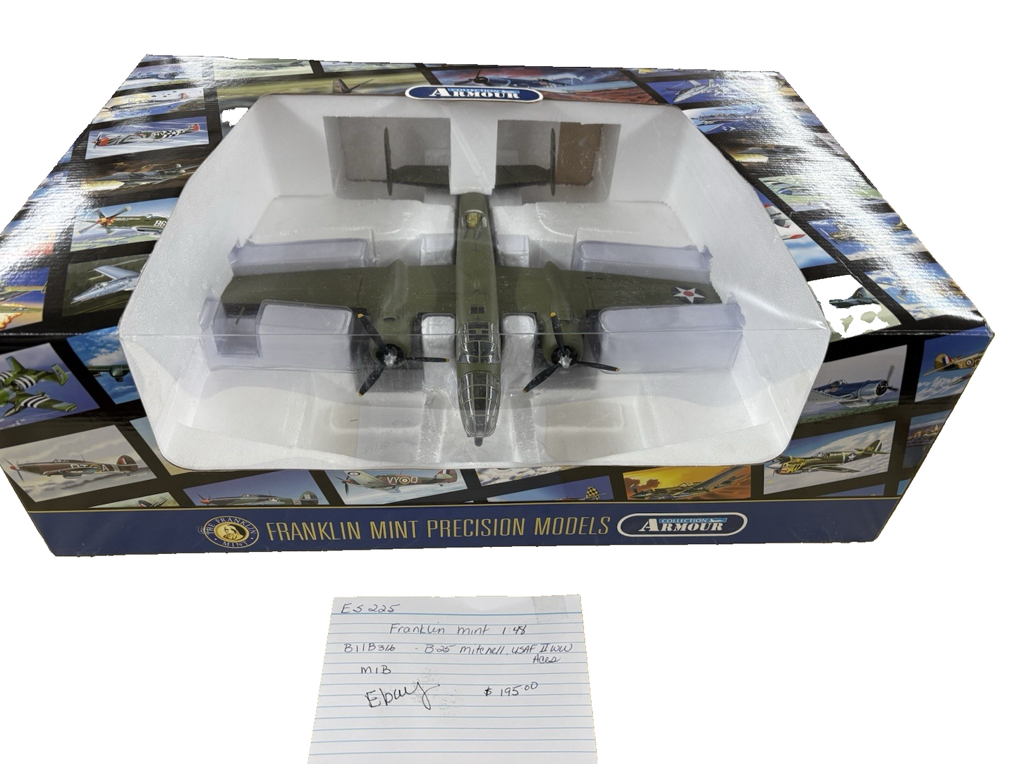 ES 225 Franklin Mint B11B316    B 25 Mitchell USAF WWII Aces MIB  Airplane