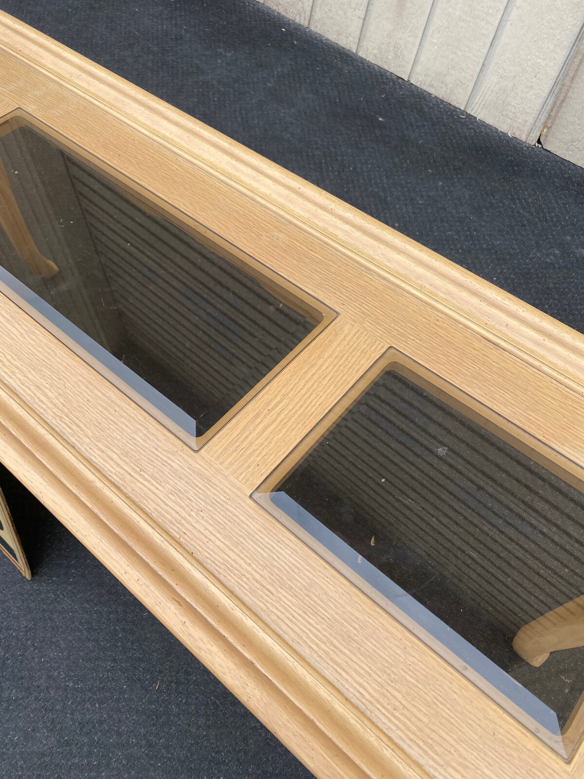 64557   Romantic Shabby Console Hall Table Stand Glass Inserts