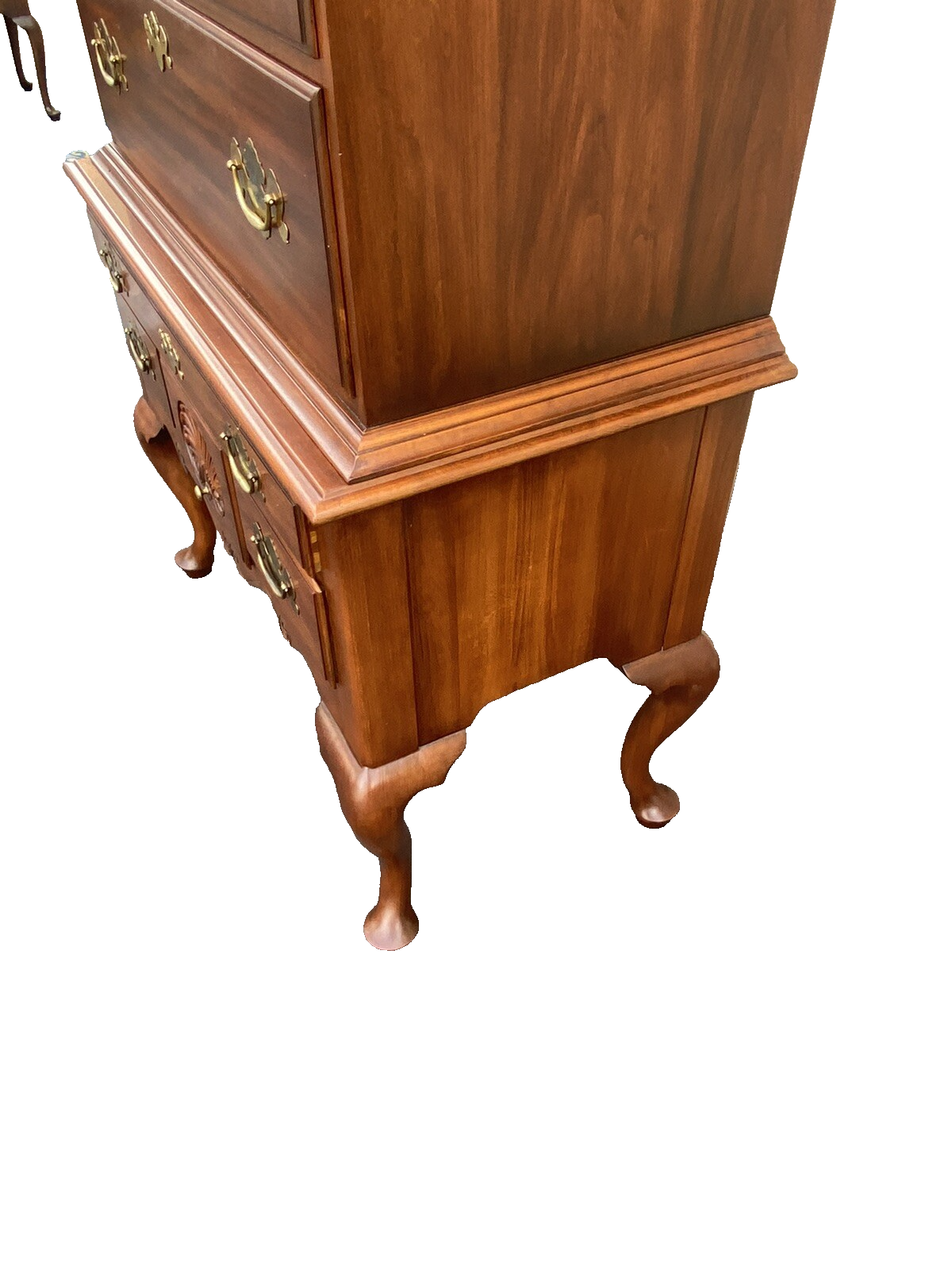 65416 HENKEL HARRIS Queen Anne 2 Piece Highboy Chest Dresser