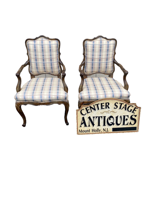 64833 Pair French Country Louis XV Bergere Armchair Chair s
