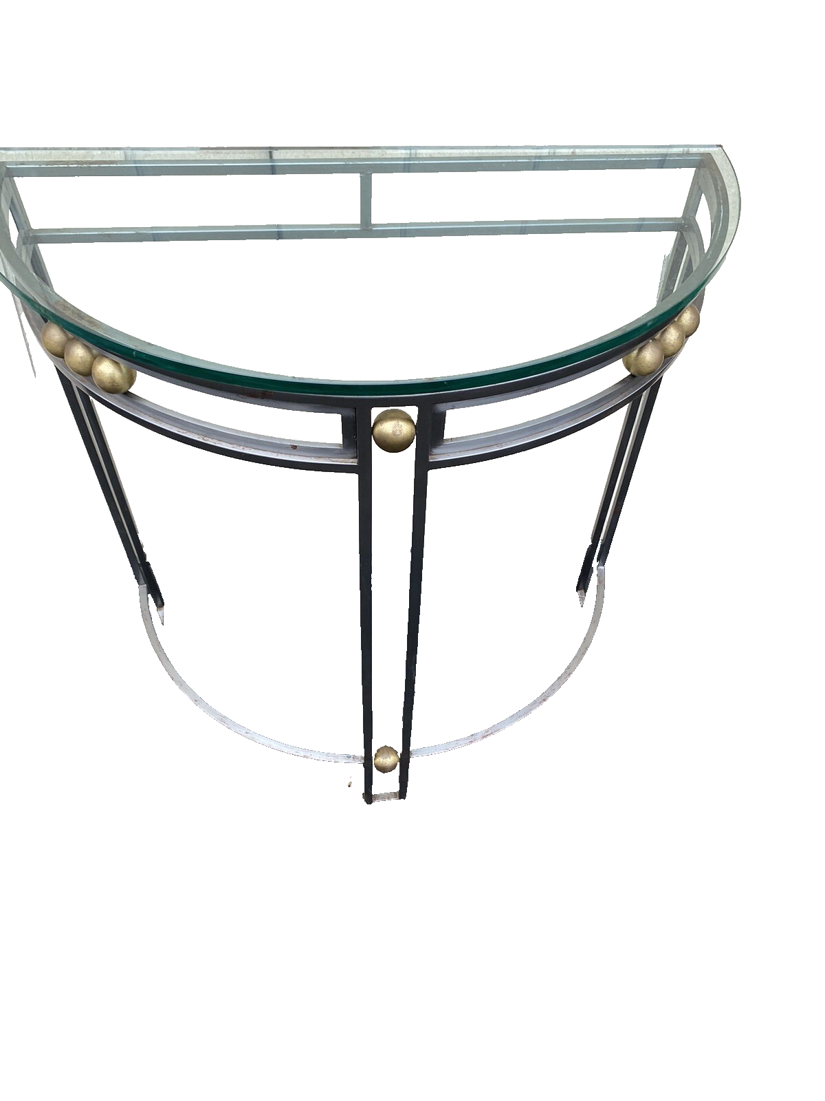 65275 Glass Top Iron Console Table Stand