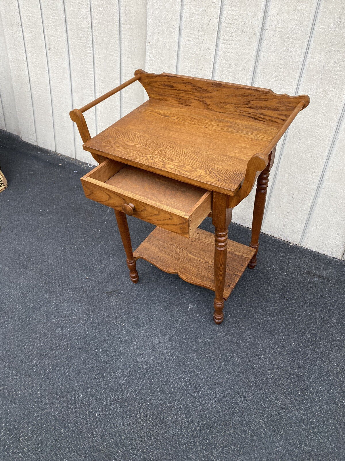 66326 Antique Oak Nightstand End Table Stand