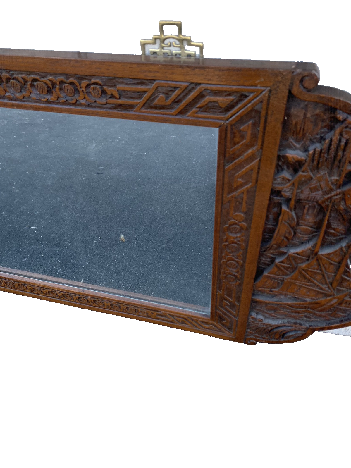 66384  Oriental Carved Wall Mirror