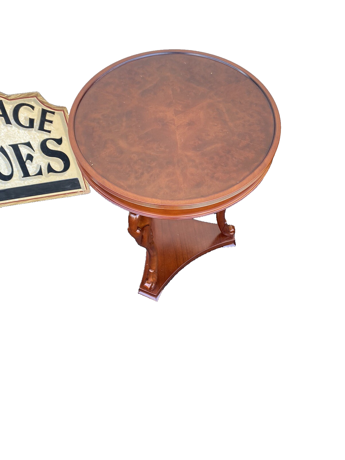 65383 Mahogany Swan Figure Lamp Table Stand