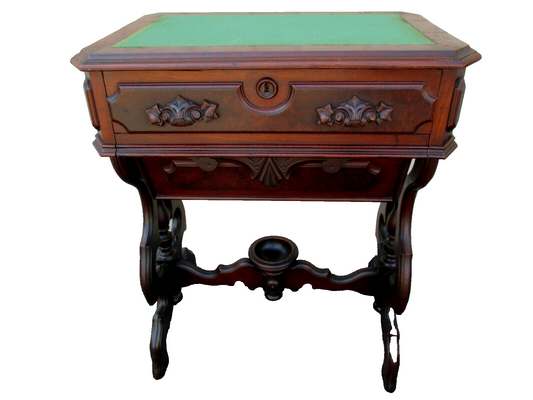 63086 Antique Victorian Sewing Stand  Desk  Cabinet Table Nightstand