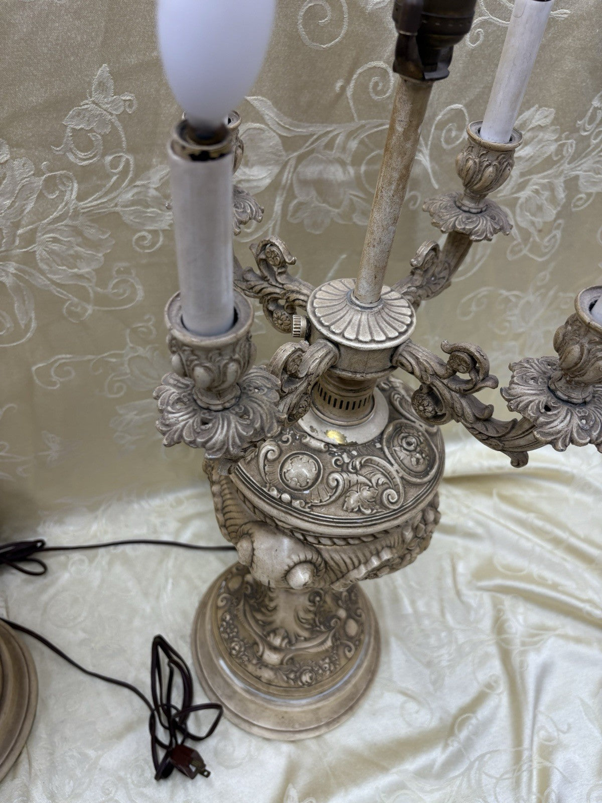 55229 Pair Fancy Mid Century Candelabra Table Lamps 