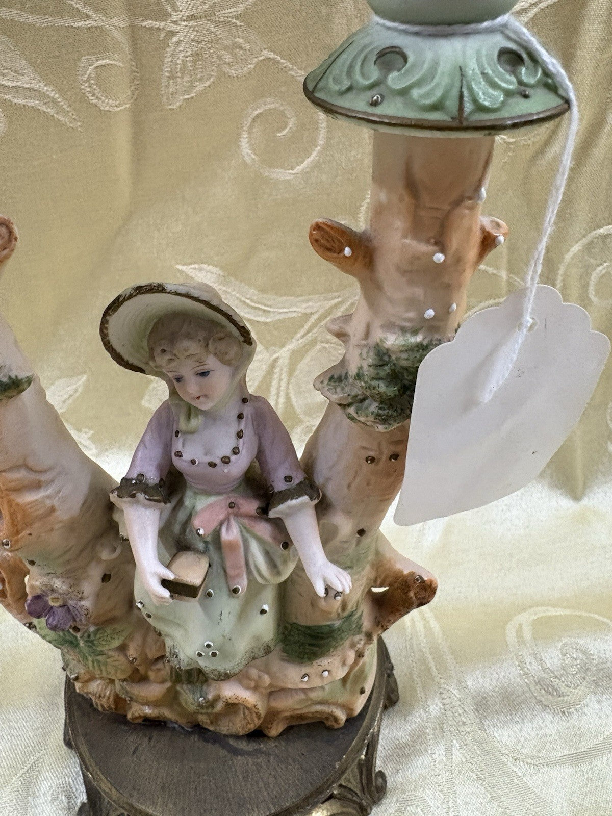 COL 01:       Pair Bisque Candelabra Figures
