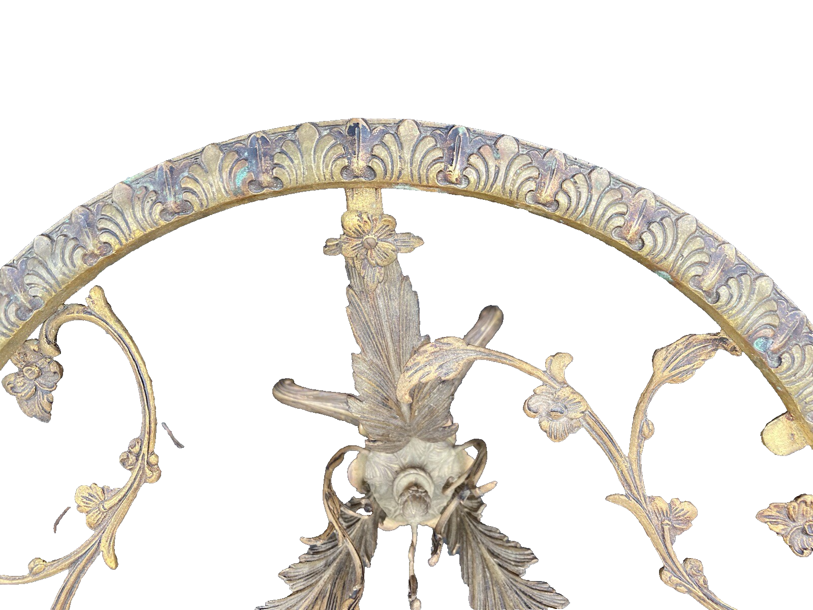 65128 Bronze ?? Decorator Coffee Table with Beutiful Etched  Glass Top Stand