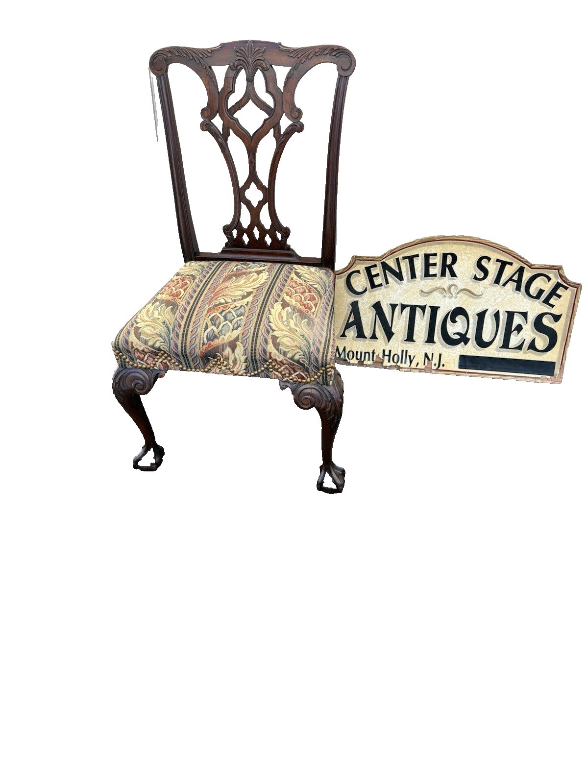 66710 Mahogany Chippendale Claw Foot Side Chair