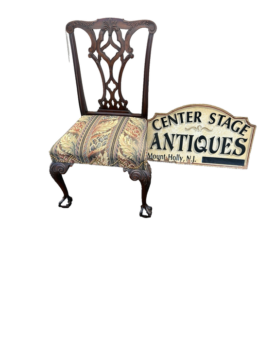 66710 Mahogany Chippendale Claw Foot Side Chair