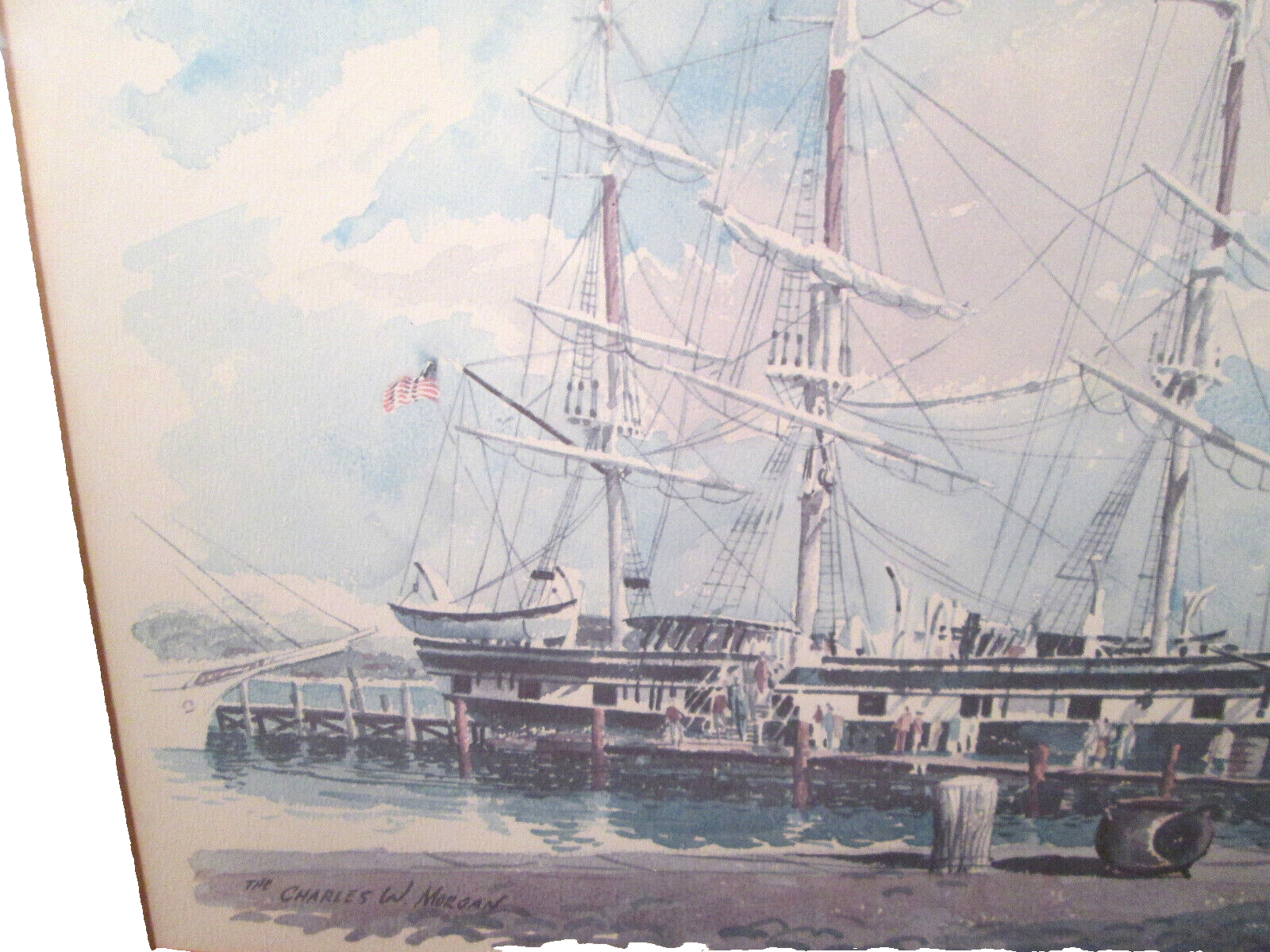 58653 Pair of Ship Watercolor Framed Prints by PAUL N NORTON SEA Scape