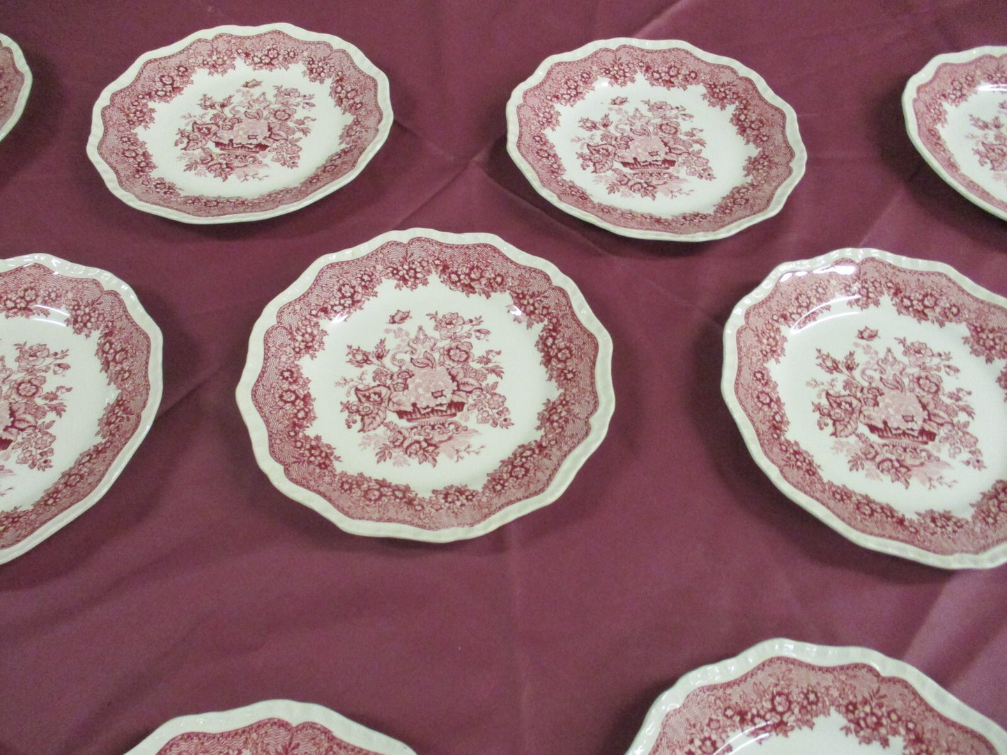 COL 01:       Set of  12 Mason ASCOT PATTERN 8" Ironstone Plates