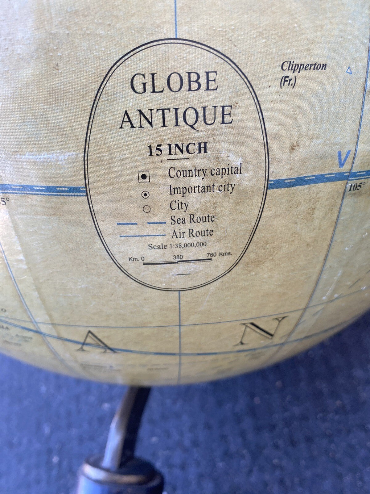 65159 Rare MARITIME 15" Globe