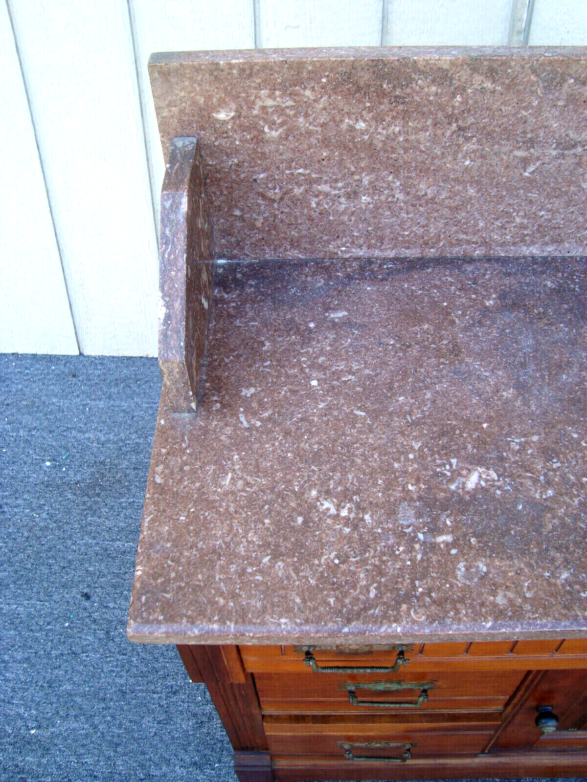 61939  Marble Top Victorian Washstand Dresser Chest Nightstand