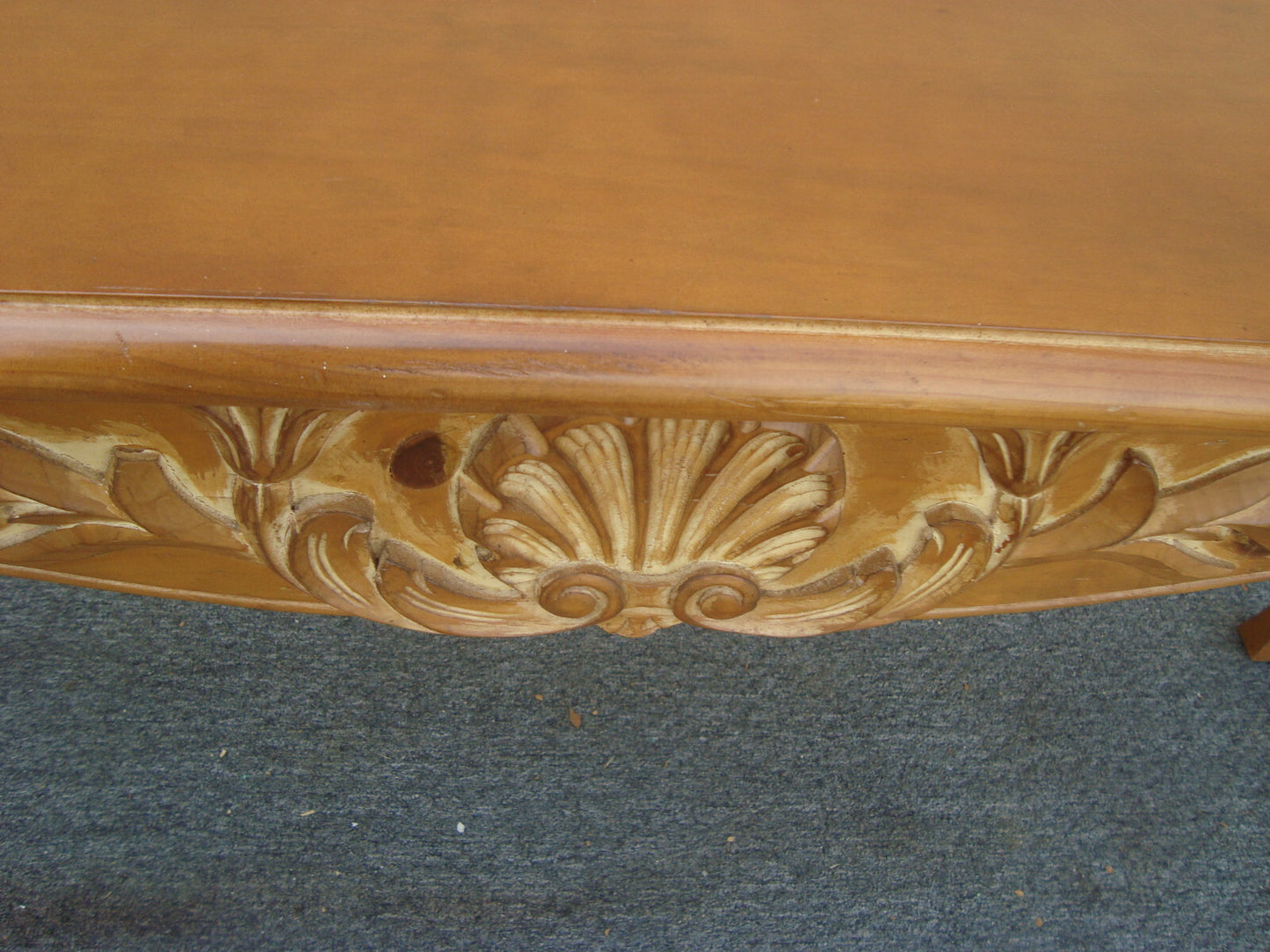 61967 French Country Custom Carved Console Hall Table Sofa Stand with 2 drawers