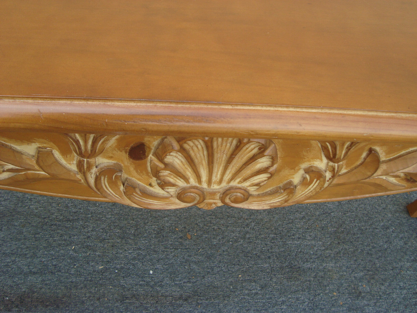 61967 French Country Custom Carved Console Hall Table Sofa Stand with 2 drawers