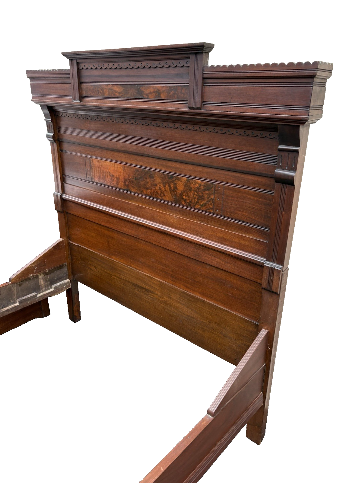 65728 Antique Victorian Bedroom Set Full Size Bed Dresser w/ Mirror + Washstand