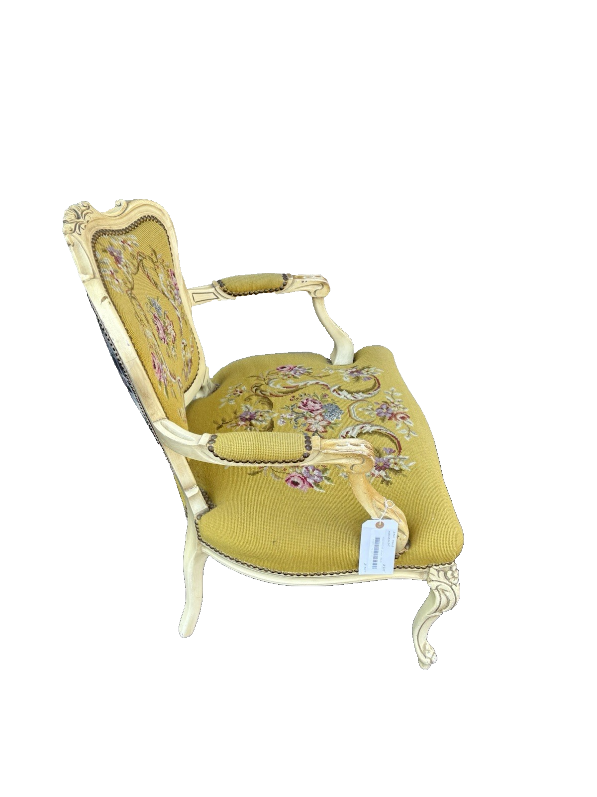 61829  Quality Floral Needlepoint Armchair Chair