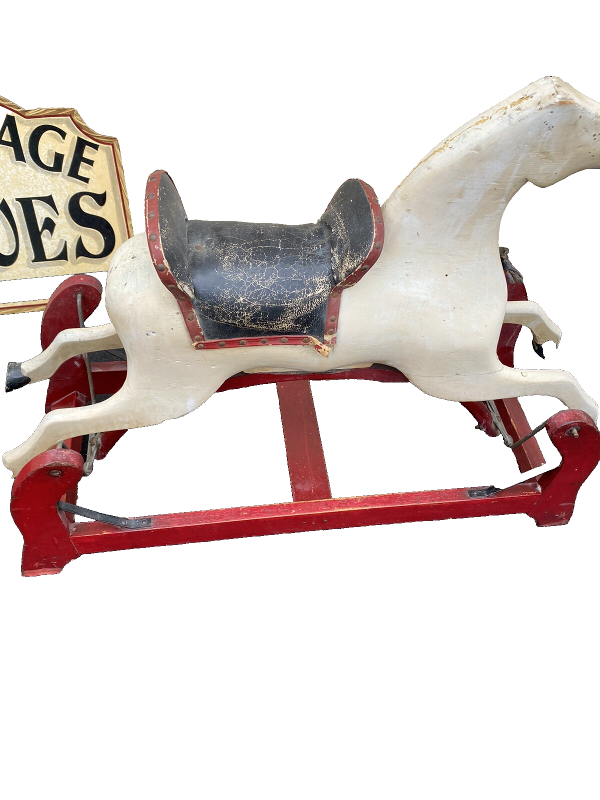 65476 Antique Wood Rocking Swing Horse