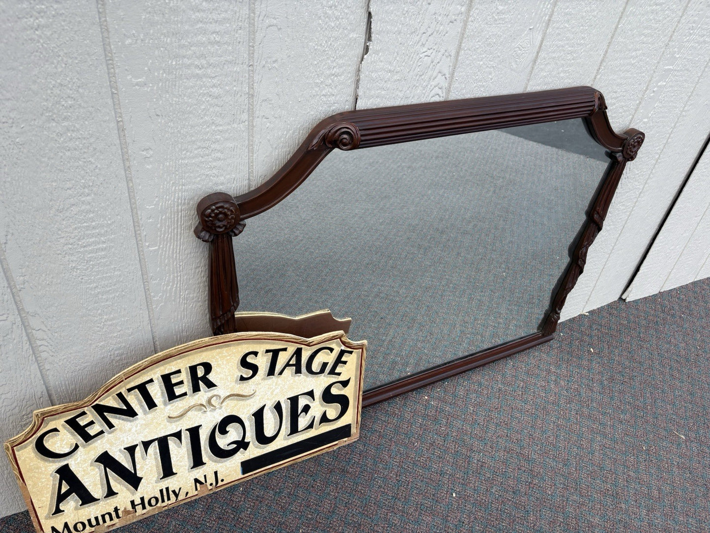 67029 Antique Mahogany Hand Made Mirror