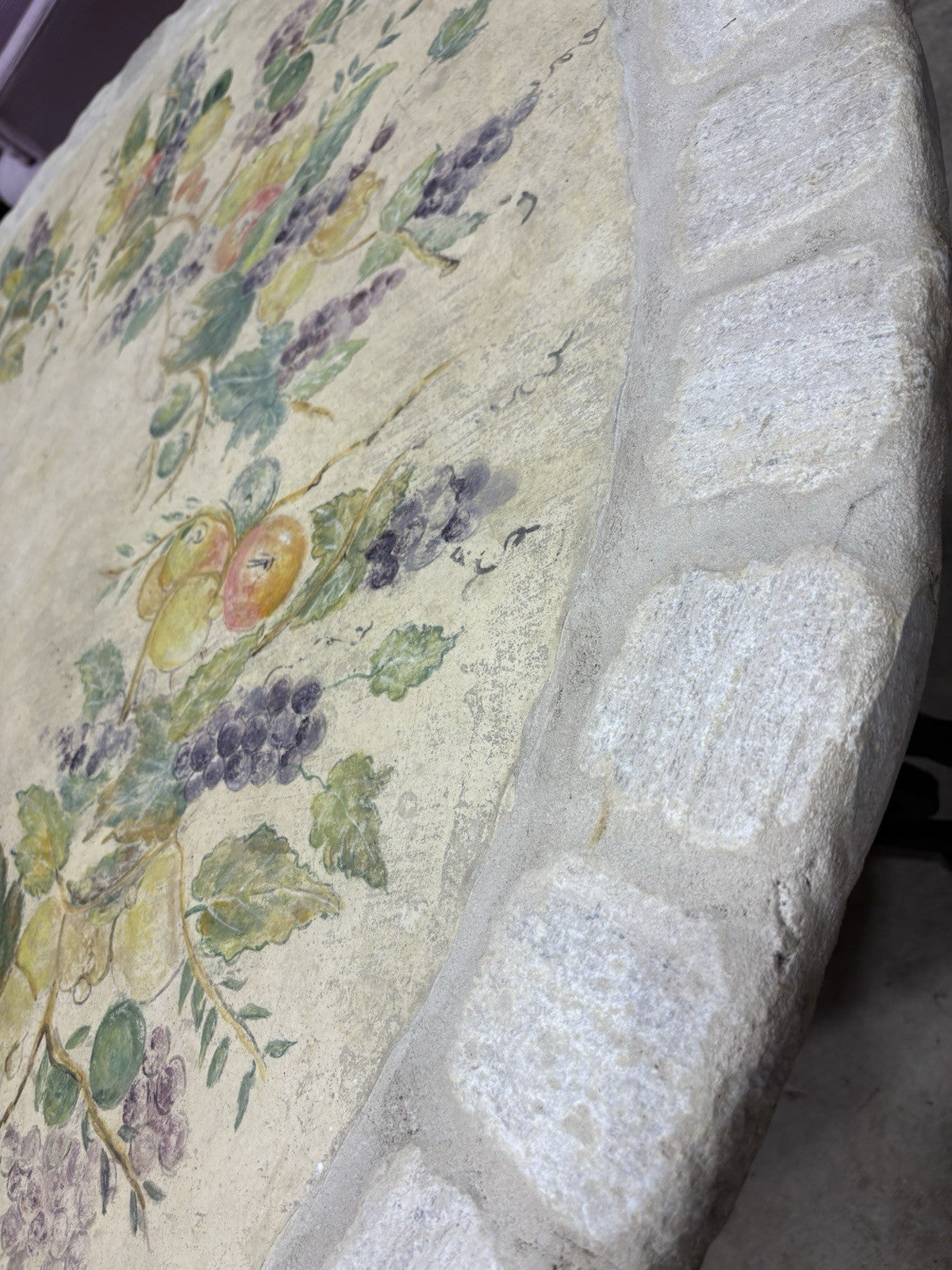 65190   Quality Decorator Cement Top Iron  Table  Dining Kitchen Table