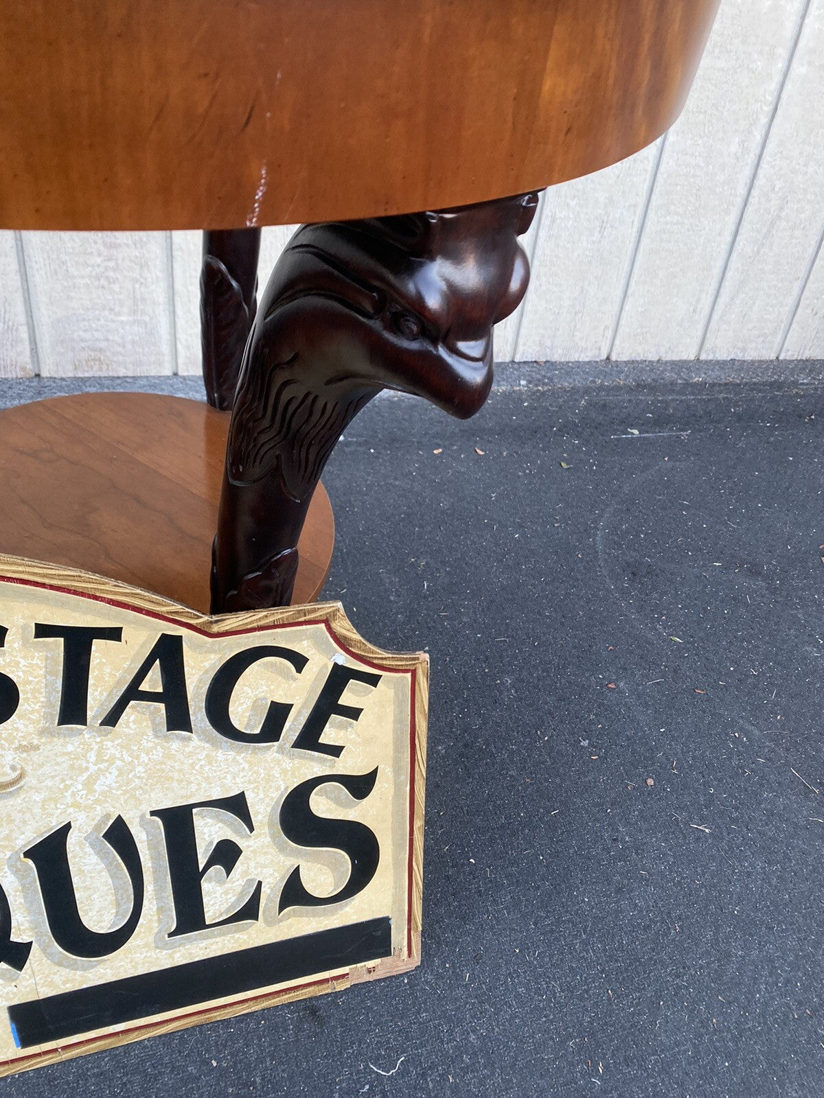 66208 BAKER Furniture Marble Top Lamp Table w/ Bird Carvings