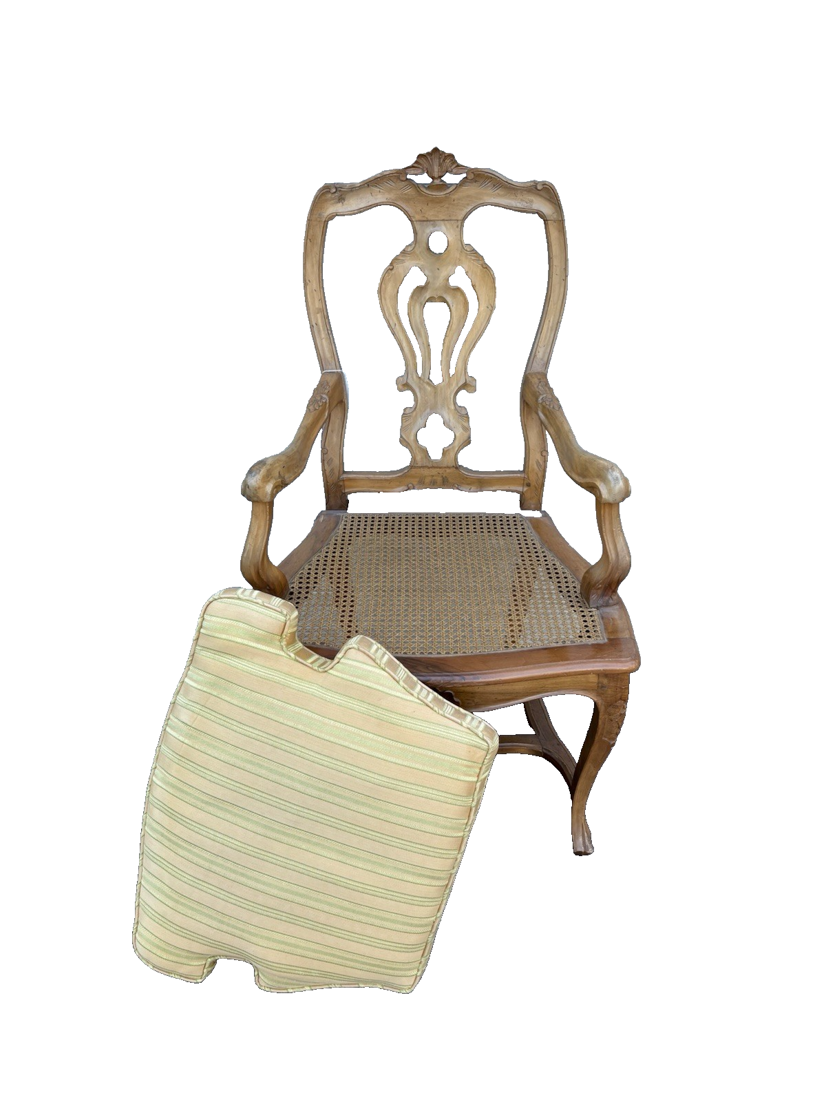 62658   French Country Louis XV Armchair Chair PEGGED Construction