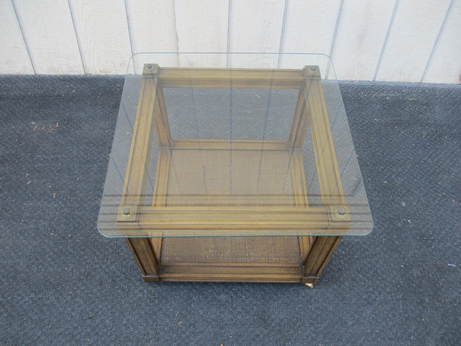 64561   MCM Modern THICK GLASS Top Coffee Table Stand